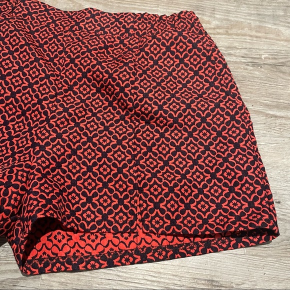 Preppy Jacquard Red Black High Rise Dress Shorts by Moonlight - Size Large - Picture 3 of 9